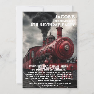 Invitación de cumpleaños para autistas neurodiverg
