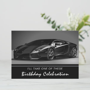 Invitación de cumpleaños para automóvil rápido de 