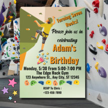 Invitación de cumpleaños para aventura en gimnasio