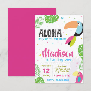 Invitación de cumpleaños para aves tropicales