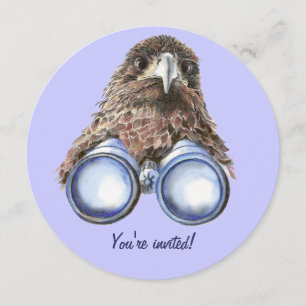 Invitación de cumpleaños para avistar aves en Hawk