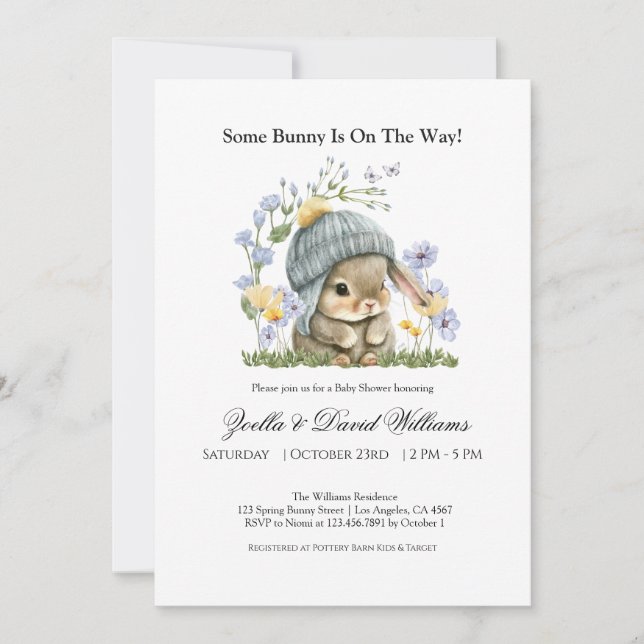 Invitación de Cumpleaños para Baby Shower con Acua (Anverso)