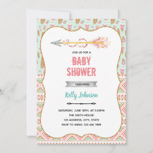 invitación de cumpleaños para baby shower con flec