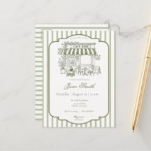 Invitación de Cumpleaños para Baby Shower de Cafe 