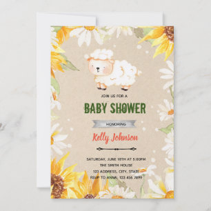 Invitación de cumpleaños para baby shower de corde
