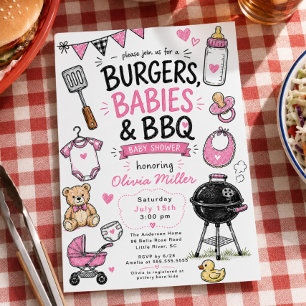 Invitación de Cumpleaños para Baby Shower de Hambu