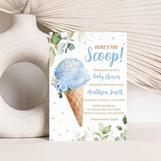 Invitación de Cumpleaños para Baby Shower de Helad (Ice Cream Baby Shower Invitation)