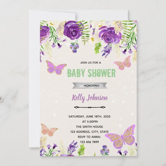 invitación de cumpleaños para baby shower de marip (Anverso)
