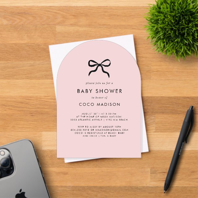 Invitación de Cumpleaños para Baby Shower de Niña  (Insitu (Tarjeta de Invitación))