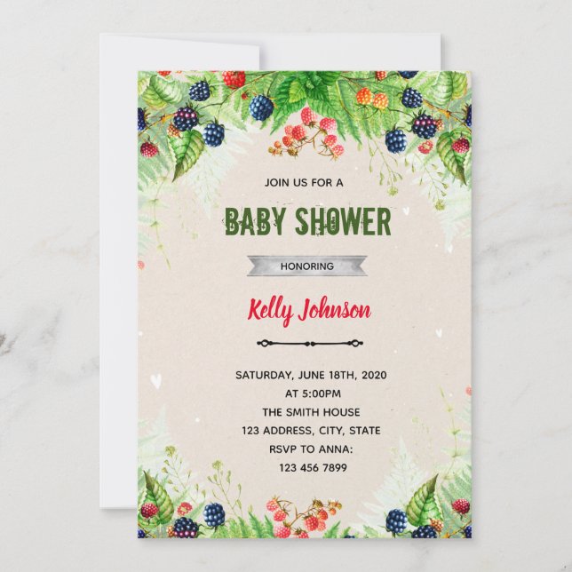 Invitación de cumpleaños para baby shower dulce co (Anverso)