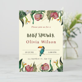 Invitación de Cumpleaños para Baby Shower Floral B