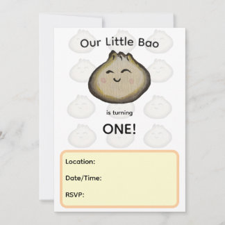 Invitación de cumpleaños para Bao Dumpling
