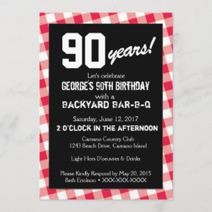 Invitación de cumpleaños para BAR-B-Q en el patio