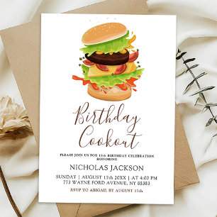 Invitación de cumpleaños para barbacoa de cualquie
