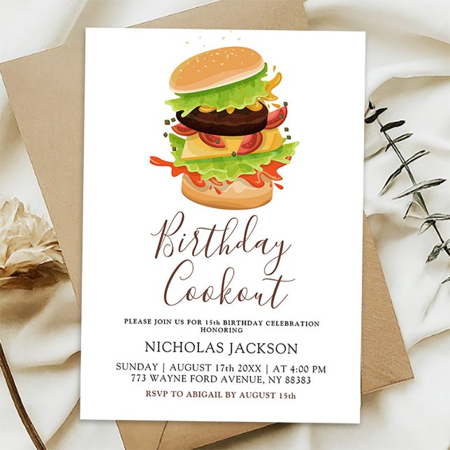 Invitación de cumpleaños para barbacoa de cualquie (Subido por el creador)