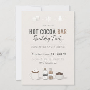 Invitación de cumpleaños para barra de cacao calie