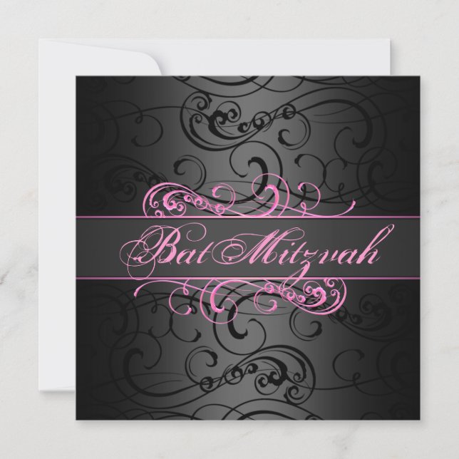 Invitación de cumpleaños para Bat Mitzvah con remo (Anverso)
