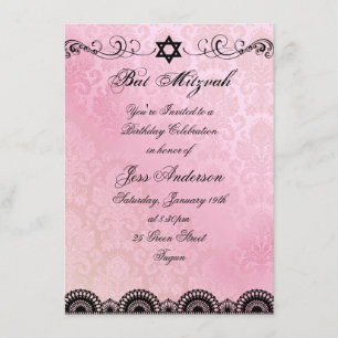 Invitación de cumpleaños para Bat Mitzvah de encaj