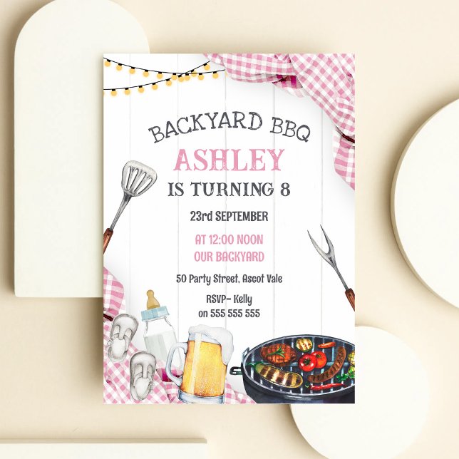 Invitación de cumpleaños para BBQ en el patio tras (Subido por el creador)