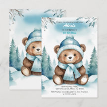 Invitación de cumpleaños para bebé de invierno lin