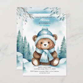Invitación de cumpleaños para bebé de invierno lin