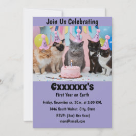 Invitación de cumpleaños para bebé lindo por prime