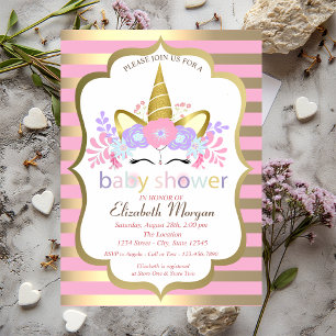 Invitación de Cumpleaños para Bebé, Unicornio Lind