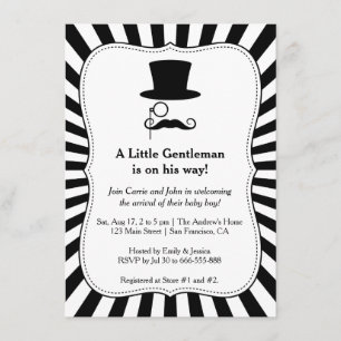 Invitación de cumpleaños para bebé varón elegante 