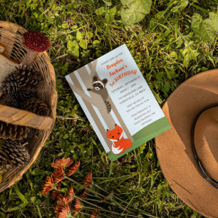 Invitación de cumpleaños para bebés de Woodland