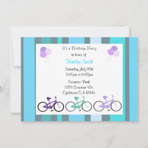 Invitación de cumpleaños para bicicletas lindas