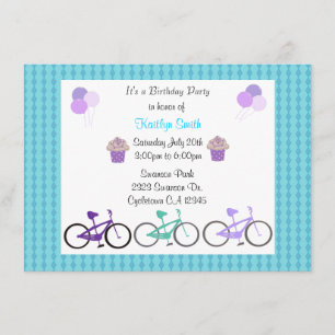 Invitación de cumpleaños para bicicletas lindas