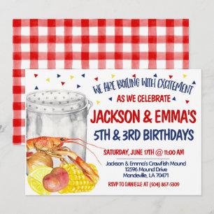 Invitación de cumpleaños para Boil de cangrejos de