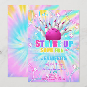 Invitación de cumpleaños para boliche editable