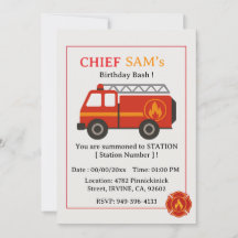 Invitación de cumpleaños para bombero