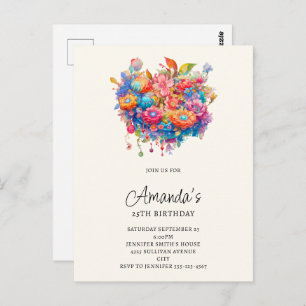 Invitación de cumpleaños para Bouquet en las flore