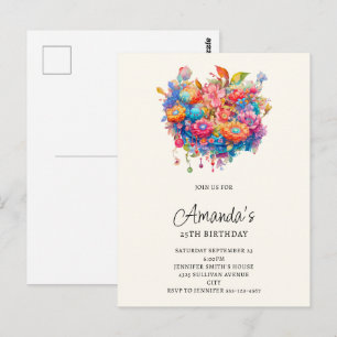 Invitación de cumpleaños para Bouquet en las flore