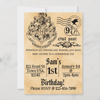 Invitación de cumpleaños para brujas y magos