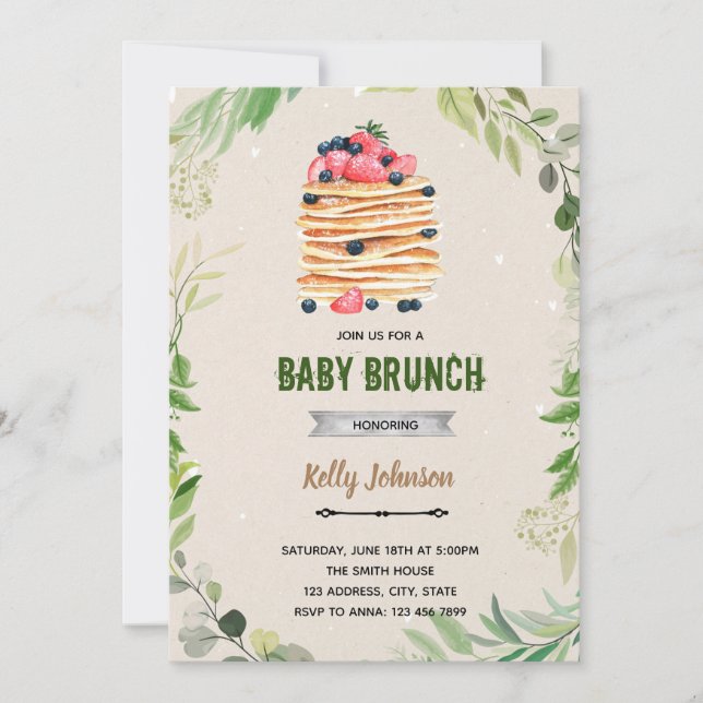 invitación de cumpleaños para brunch (Anverso)