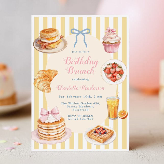 Invitación de cumpleaños para Brunch Coquette (Subido por el creador)