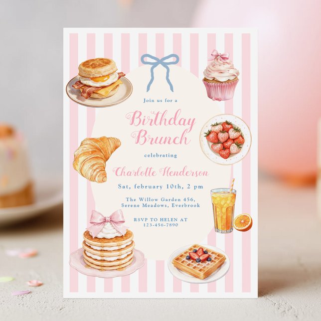 Invitación de cumpleaños para Brunch Pink Coquette (Subido por el creador)