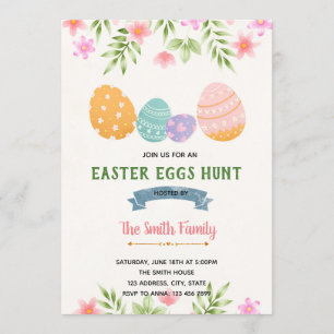 invitación de cumpleaños para buscar huevos de Pas