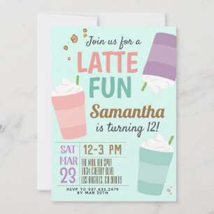 Invitación de cumpleaños para café de café de últi