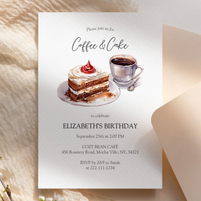 Invitación de cumpleaños para café y pasteles (Subido por el creador)