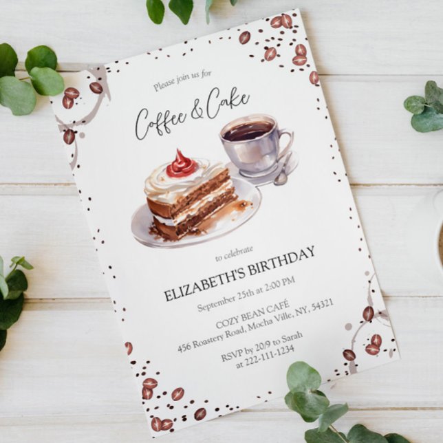 Invitación de cumpleaños para café y pasteles (Subido por el creador)