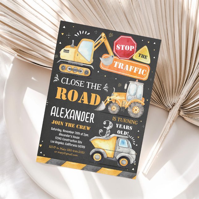 Invitación de Cumpleaños para Camión de Volteo de  (Subido por el creador)