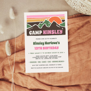 Invitación de cumpleaños para campamento de fin de