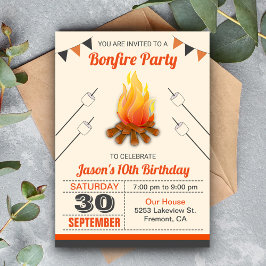 Invitación de cumpleaños para campamento de niños 