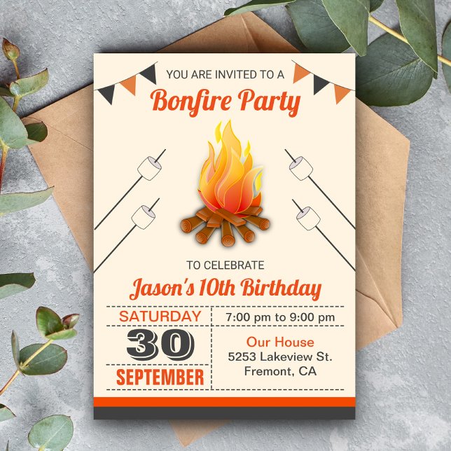 Invitación de cumpleaños para campamento de niños  (Subido por el creador)