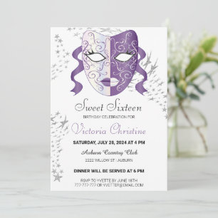 Invitación de cumpleaños para Carnaval de Mascarad