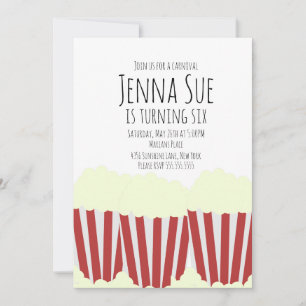 Invitación de cumpleaños para carnaval de palomita